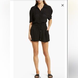 Cuff Sleeve Cover-Up Romper